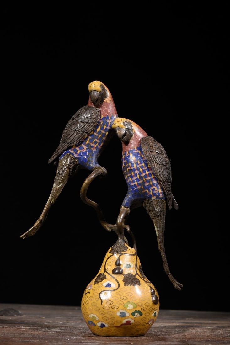 An Exquisite Cloisonne Bird Censer: An Exquisite Cloisonne Bird Censer,Qing Dynasty, China,Size:13.4inx5.9in ,Weight:2170g 景泰蓝鸟炉,中国清代