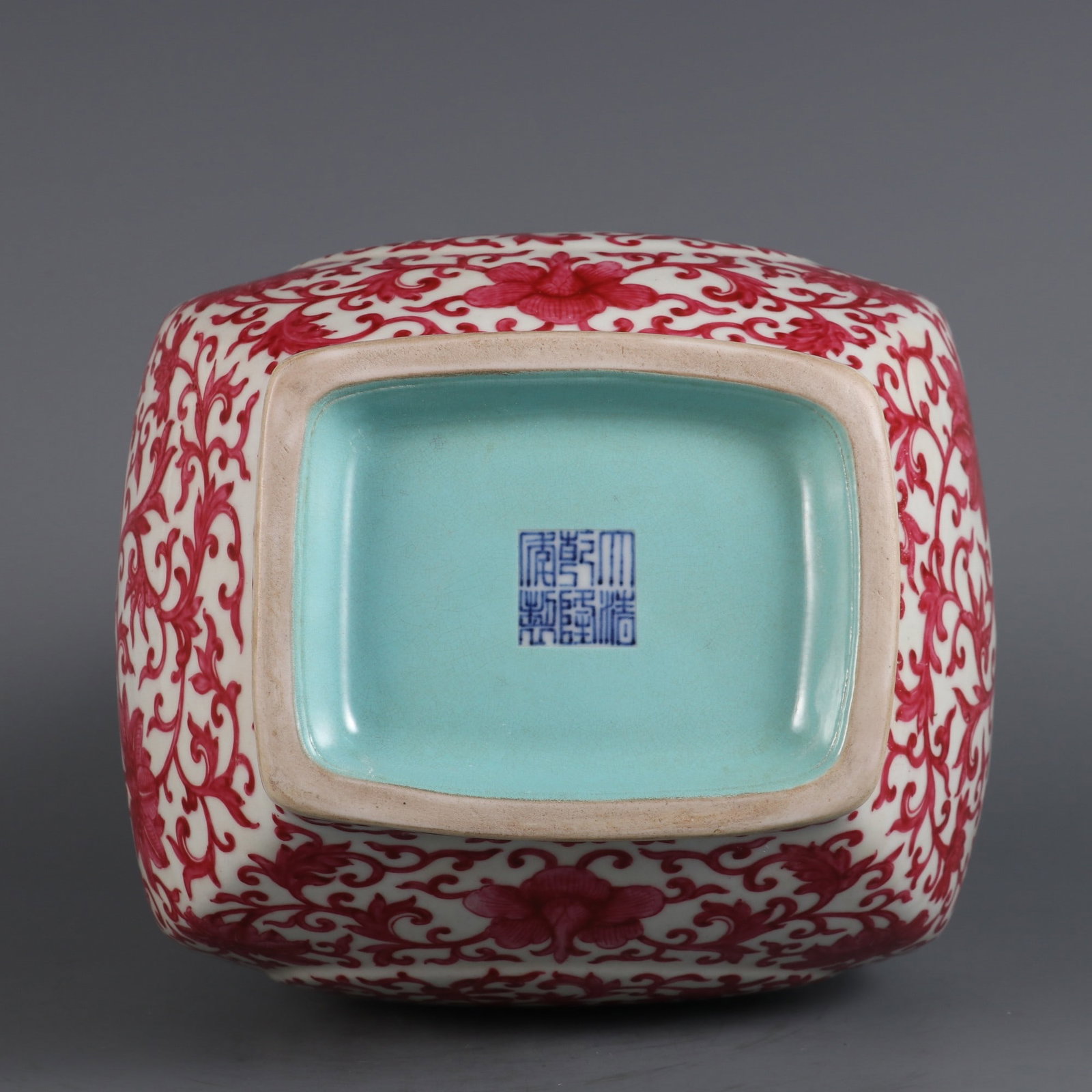 An Exquisite Ruby Red-Glazed Phoenix Pattern Double-Ears Vase - 9