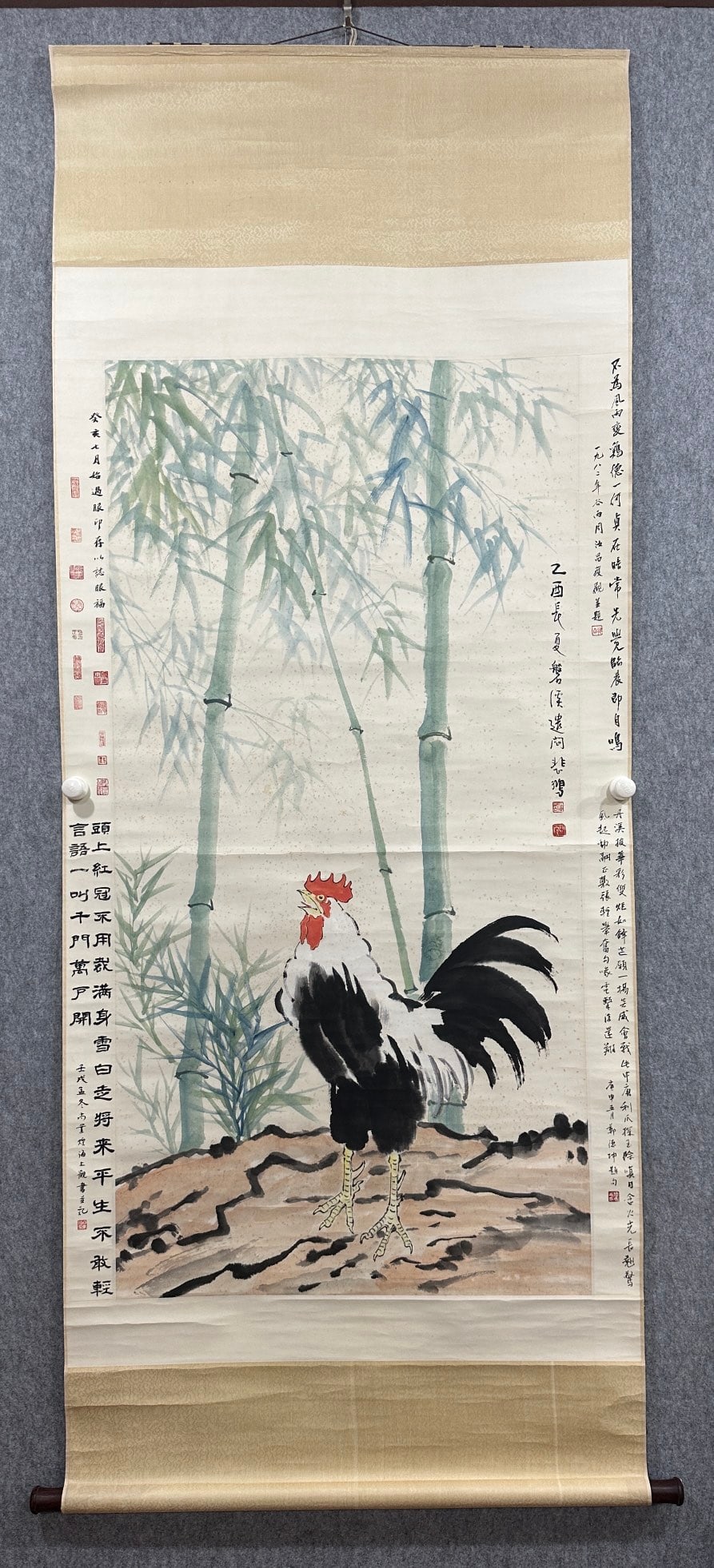 A Chinese Vertical Scroll Ink Painting of Fowl on Paper (1 of 9)