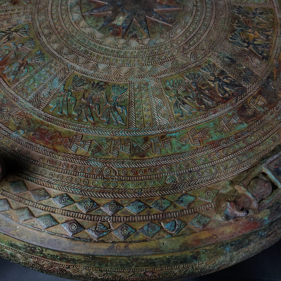 An Exquisite Bronze Frog Drum - 5