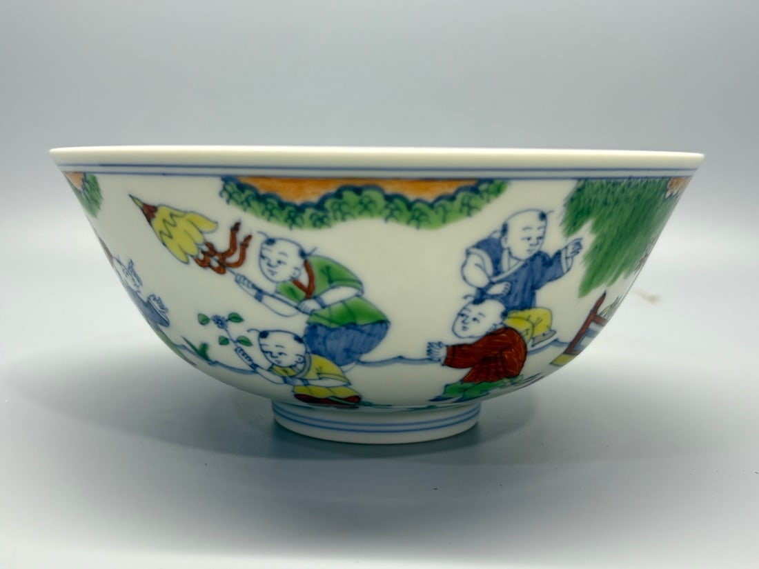 An Exquisite Doucai Figures Pattern Bowl - 4