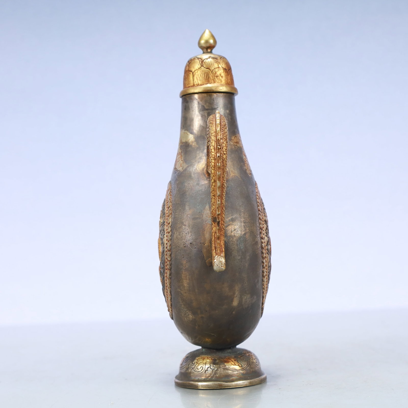 A Exquisite Gilt Silver Dragon Pattern Ewer - 6