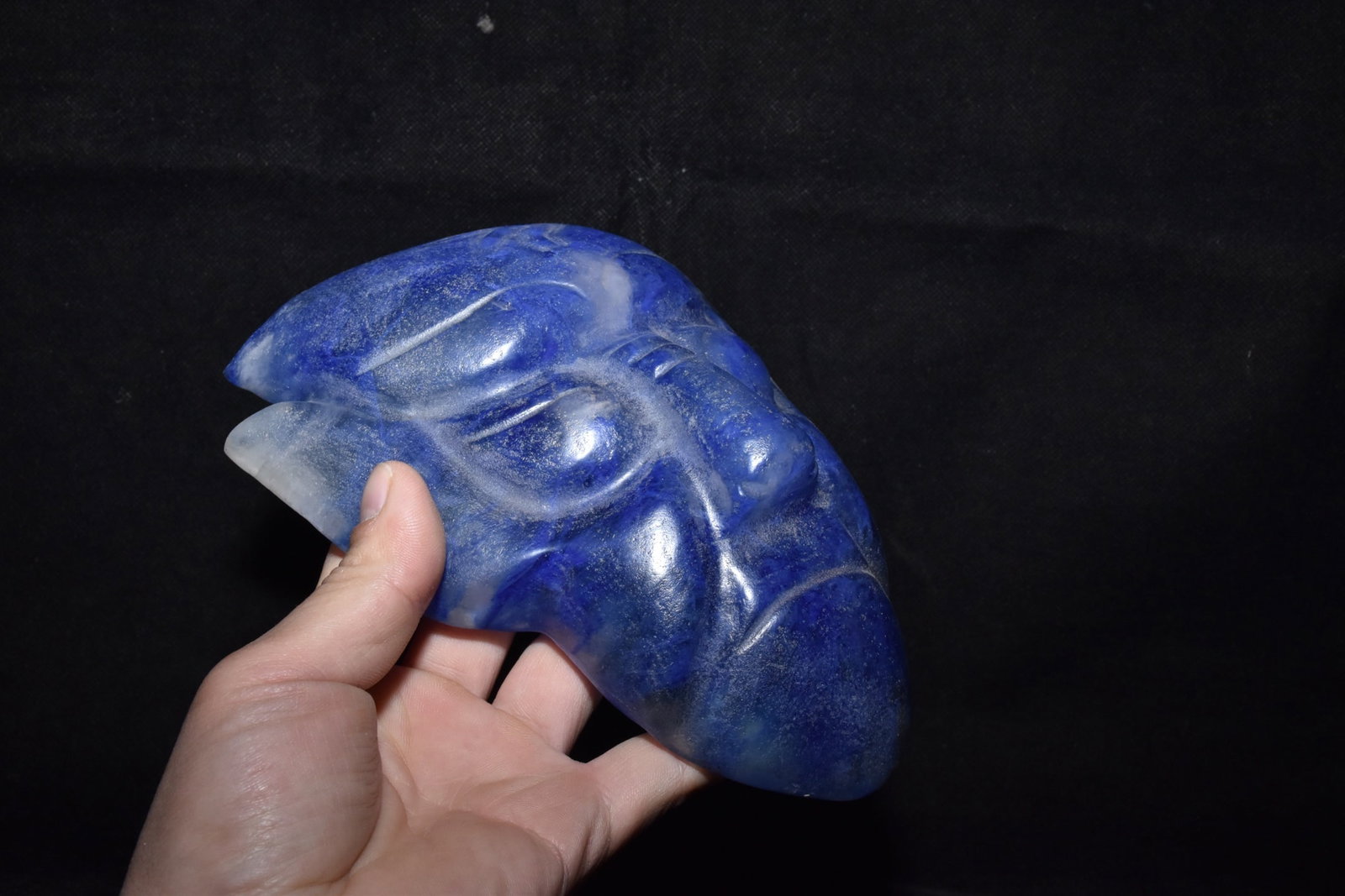 An Exquisite Hemo Jade Figure-Face Pattern Mask - 5