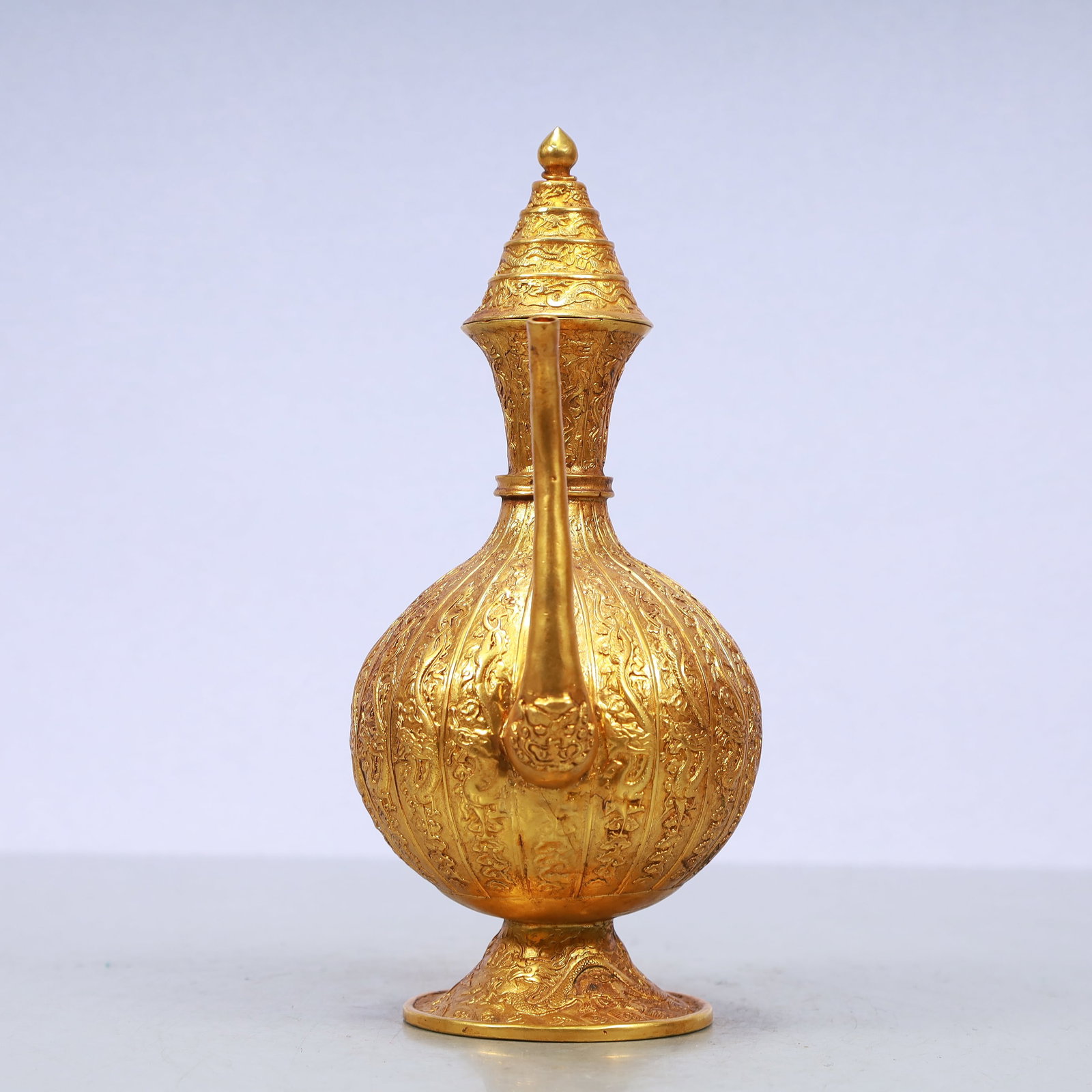 A Exquisite Gilt Bronze Dragon Pattern Ewer - 5