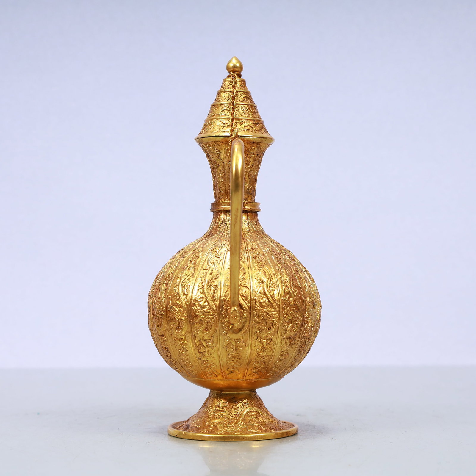 A Exquisite Gilt Bronze Dragon Pattern Ewer - 8