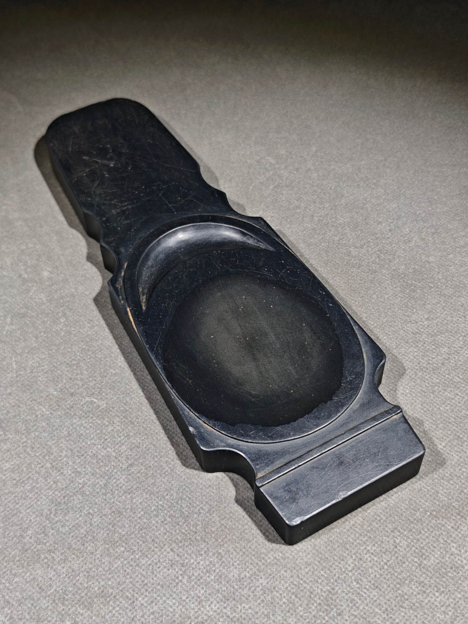 An Exquisite Qin-Shaped Inkstone: An Exquisite Qin-Shaped Inkstone,Qing Dynasty,China,Zhu Weibi