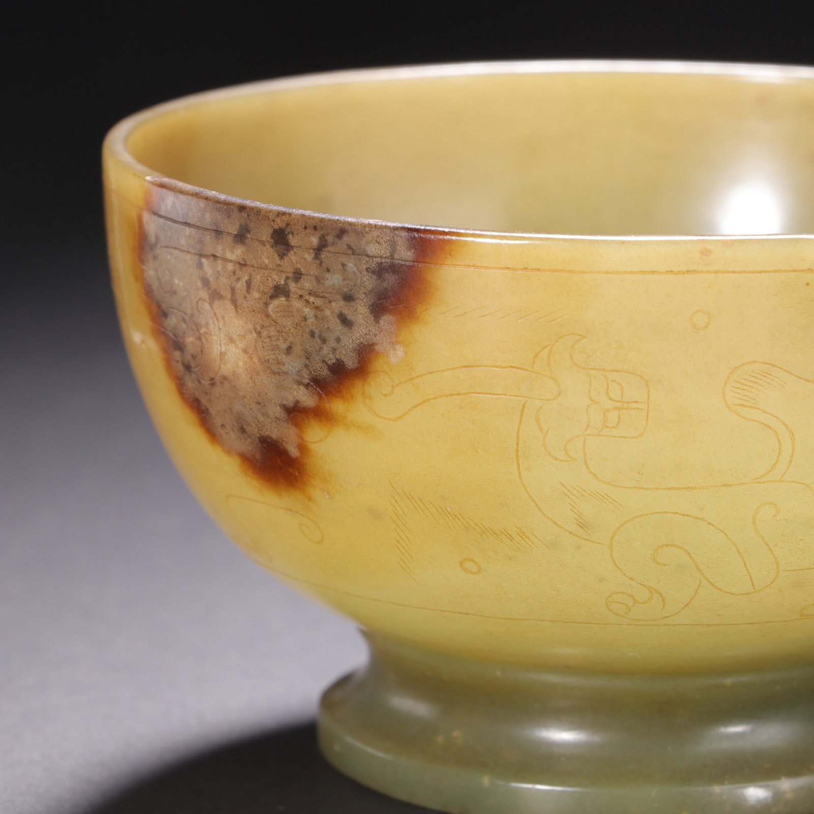 An Exquisite White Jade Chi-Dragon Pattern Dragon handle Spoon - 5