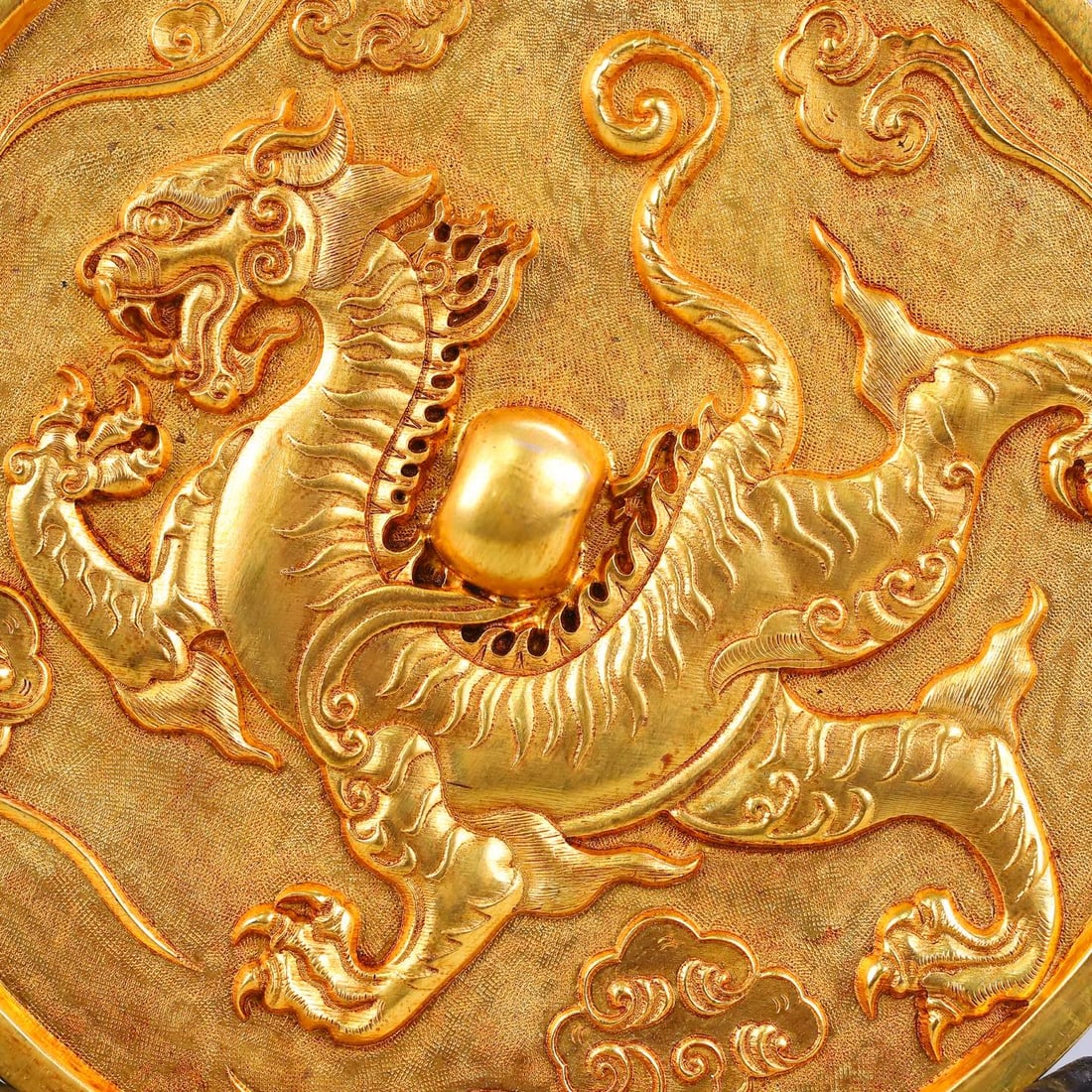 An Exquisite Gilt Bronze Dragon Pattern Mirror - 8