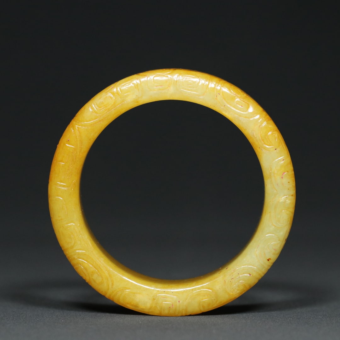 An Exquisite White Jade Beast-Face Pattern Bracelets - 3