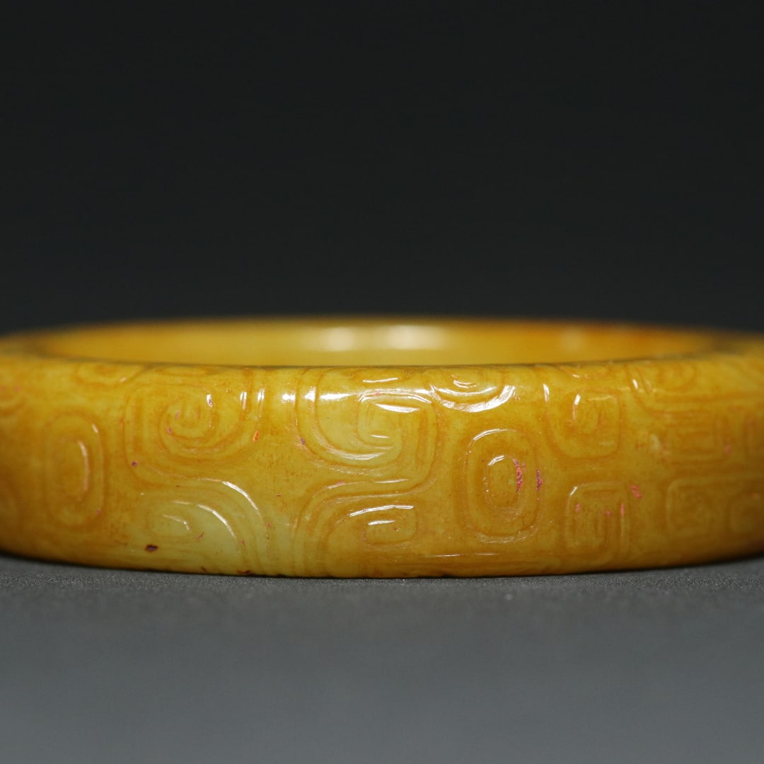 An Exquisite White Jade Beast-Face Pattern Bracelets - 6