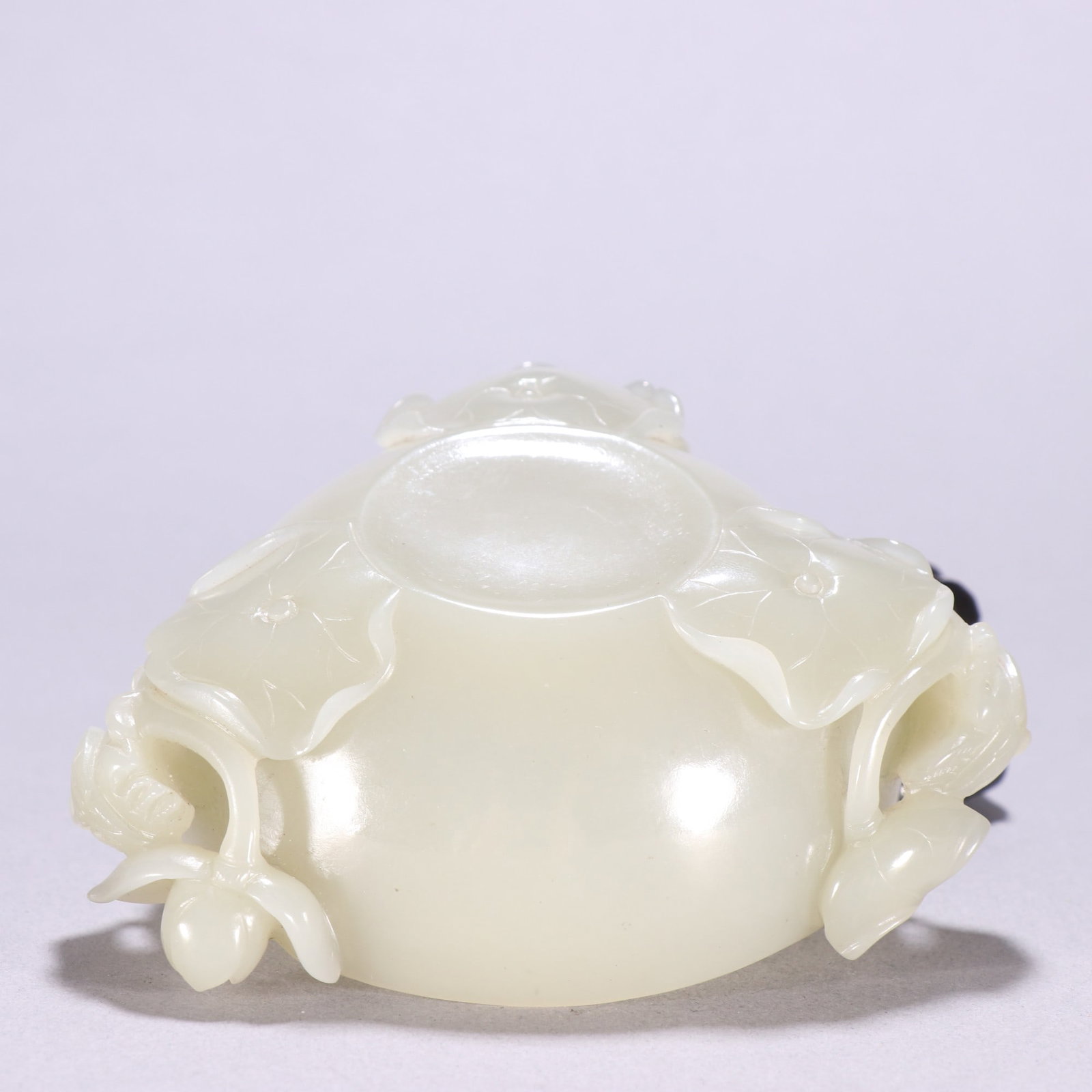 An Exquisite White Jade Crane Pattern Brush Washer - 9