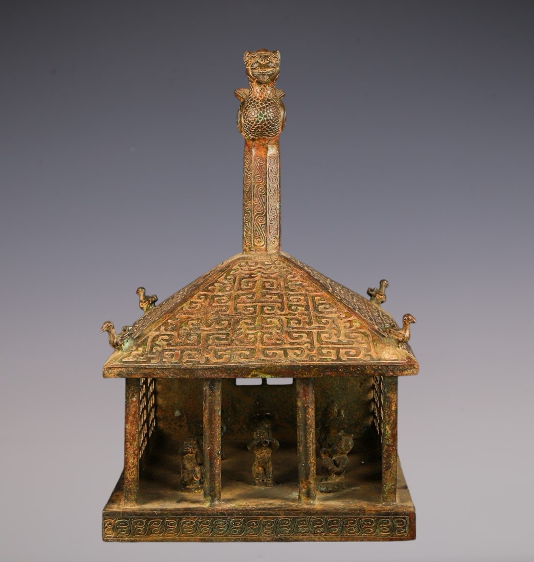 An Archaic Bronze Hollow Figure Pattern Ornament: An Archaic Bronze Hollow Figure Pattern Ornament,Han Dynasty,