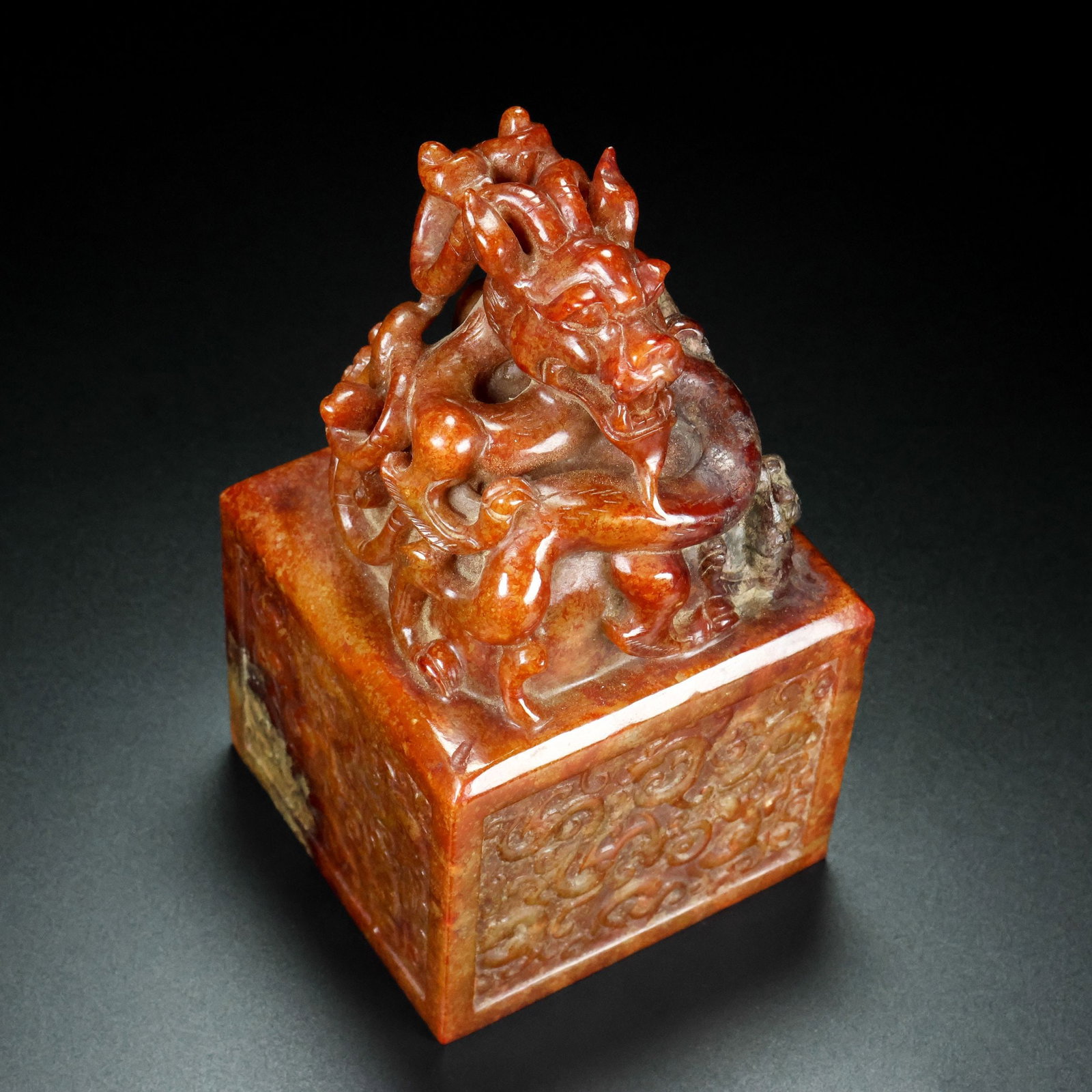 An Exquisite White Jade Dragon Pattern Seal - 2