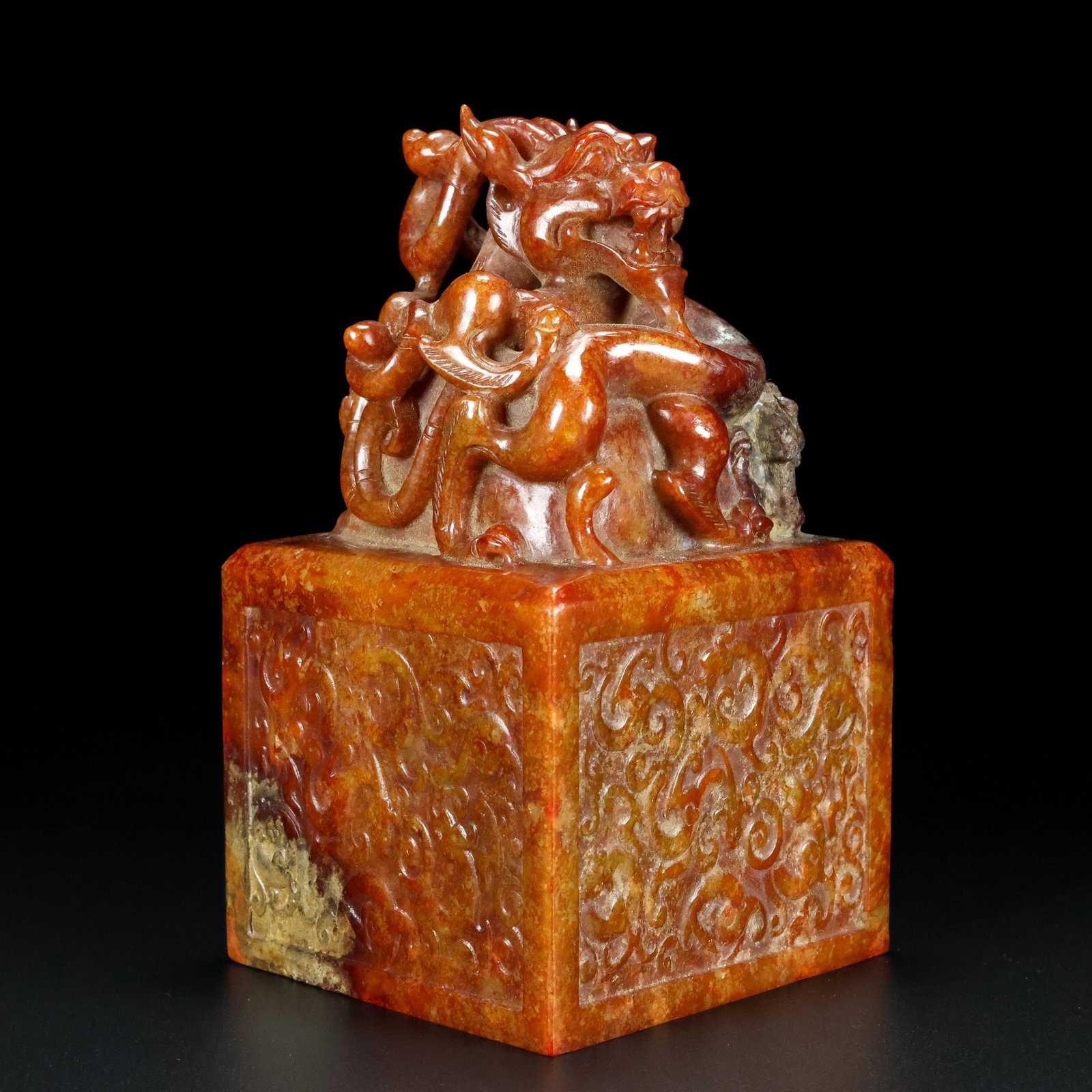 An Exquisite White Jade Dragon Pattern Seal - 3
