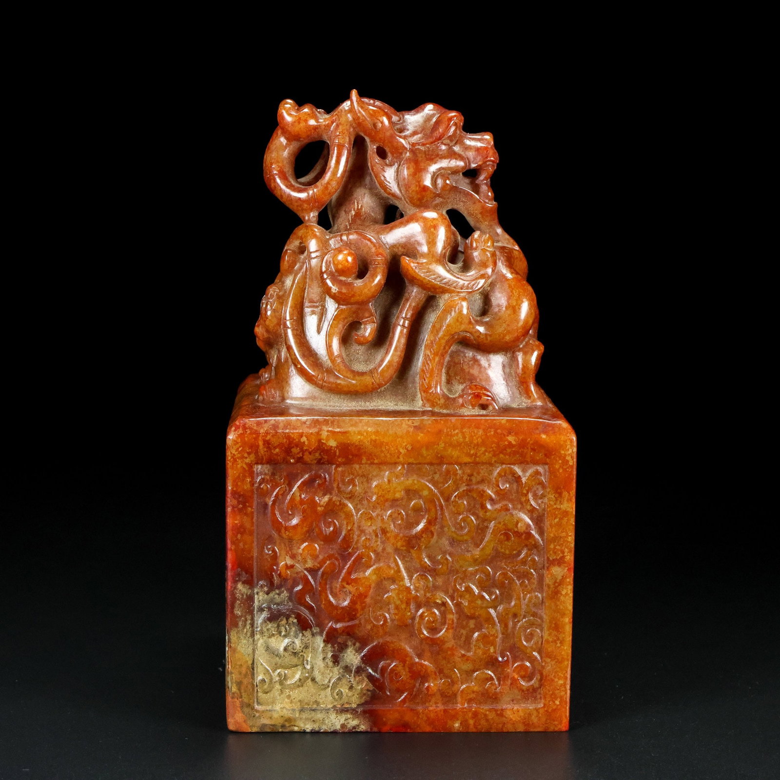 An Exquisite White Jade Dragon Pattern Seal - 4