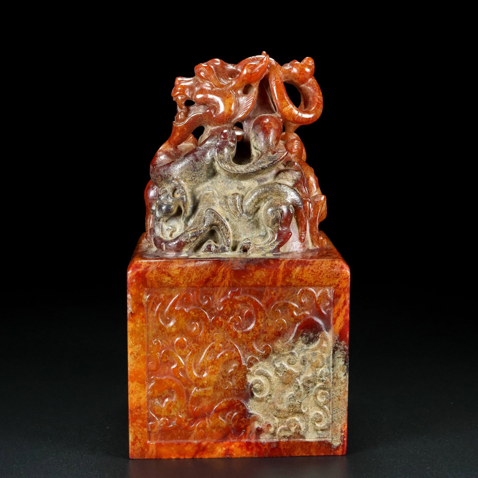 An Exquisite White Jade Dragon Pattern Seal - 5