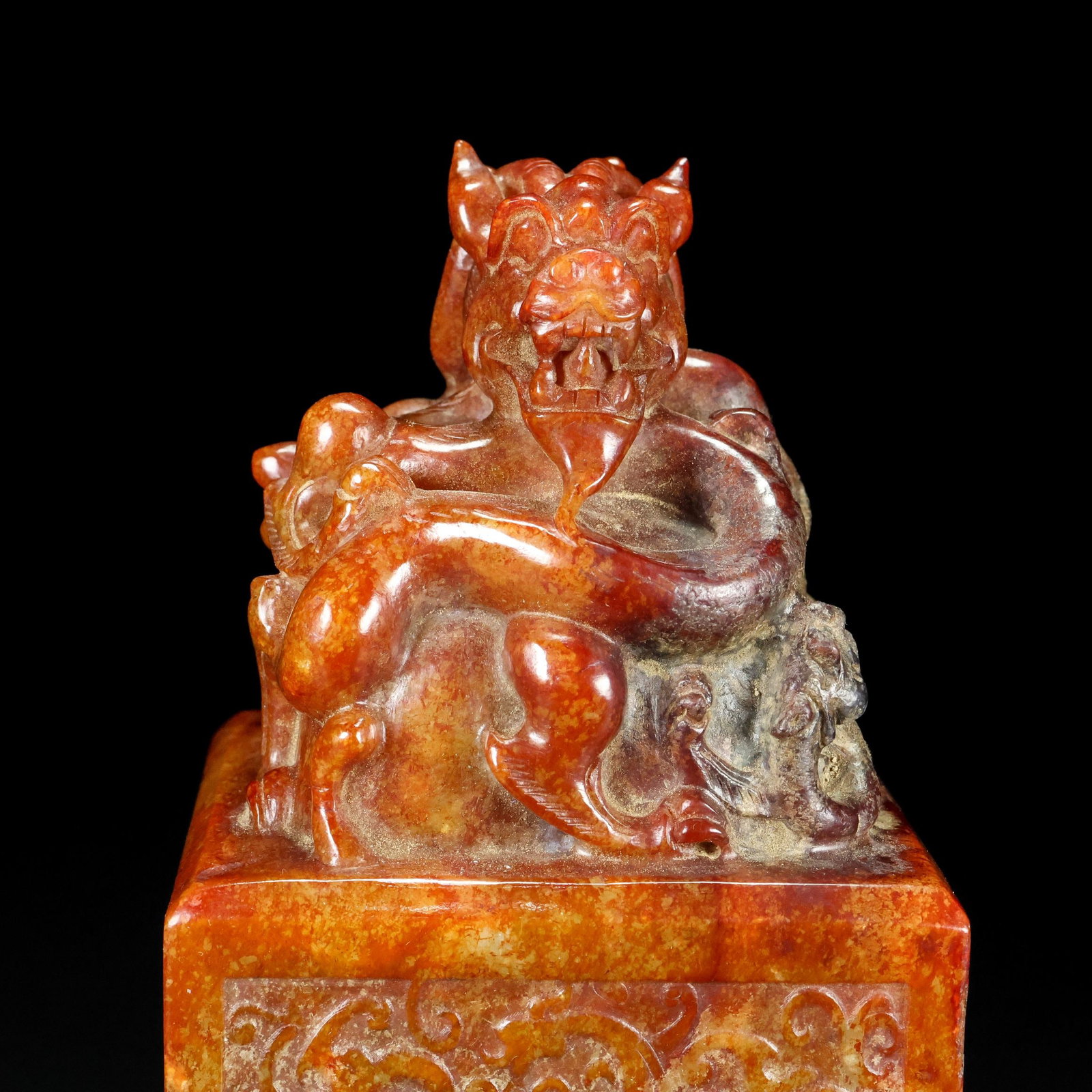An Exquisite White Jade Dragon Pattern Seal - 6