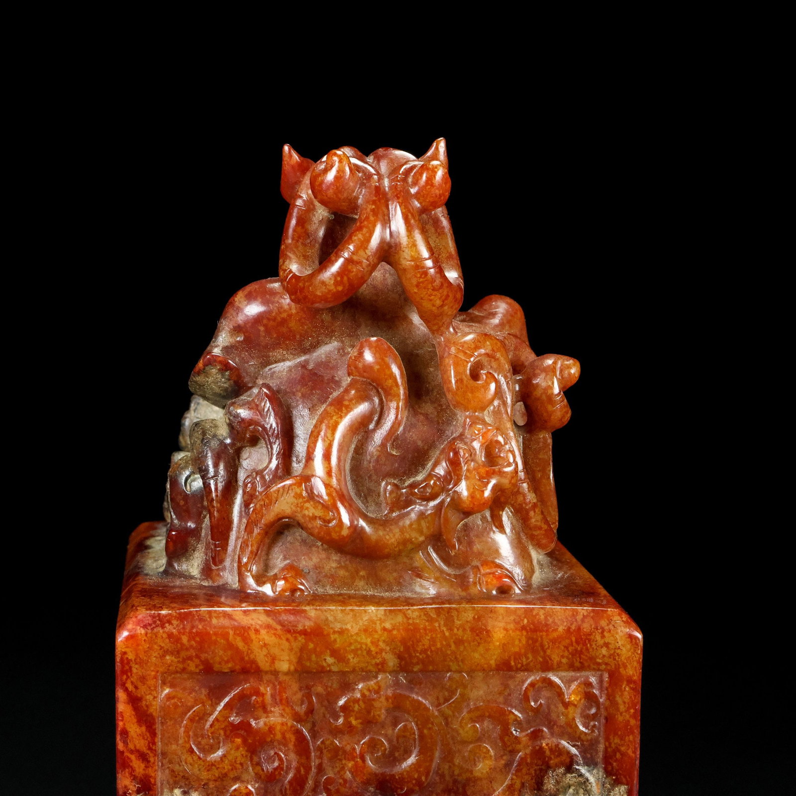 An Exquisite White Jade Dragon Pattern Seal - 7