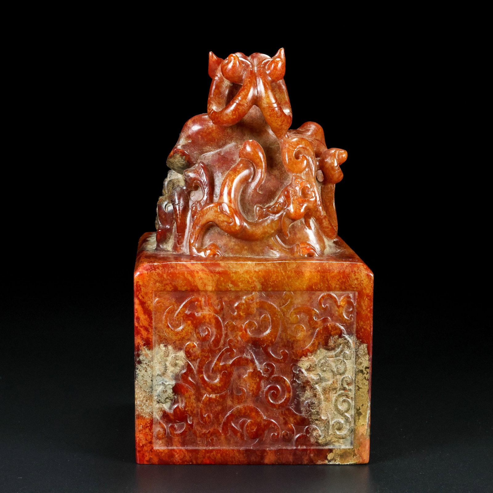 An Exquisite White Jade Dragon Pattern Seal - 8