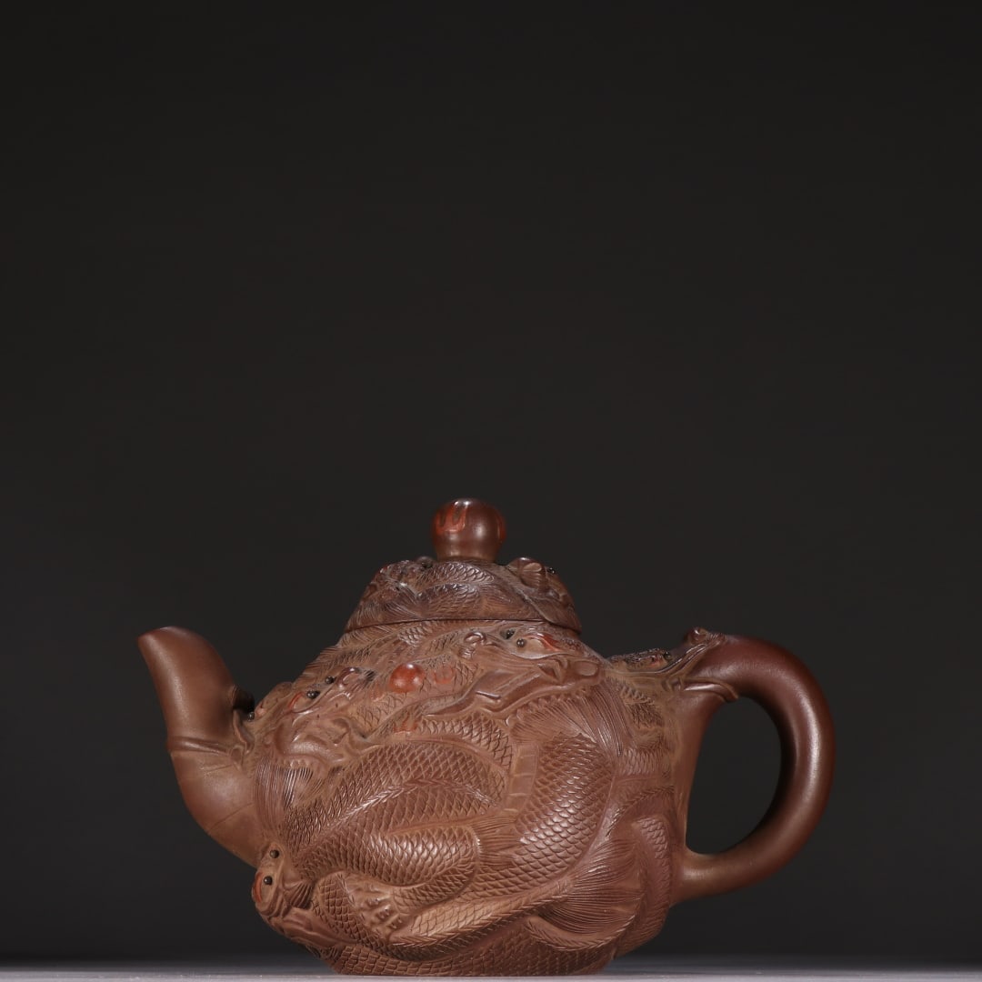 An Exquisite Purple Sands Dragon Pattern Teapot (1 of 9)