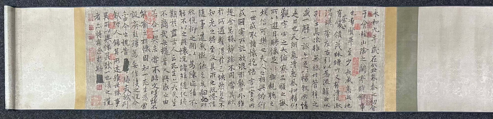 A Chinese Hand Scroll Ink Calligraphy on Paper,Wang Xizhi (1 of 9)