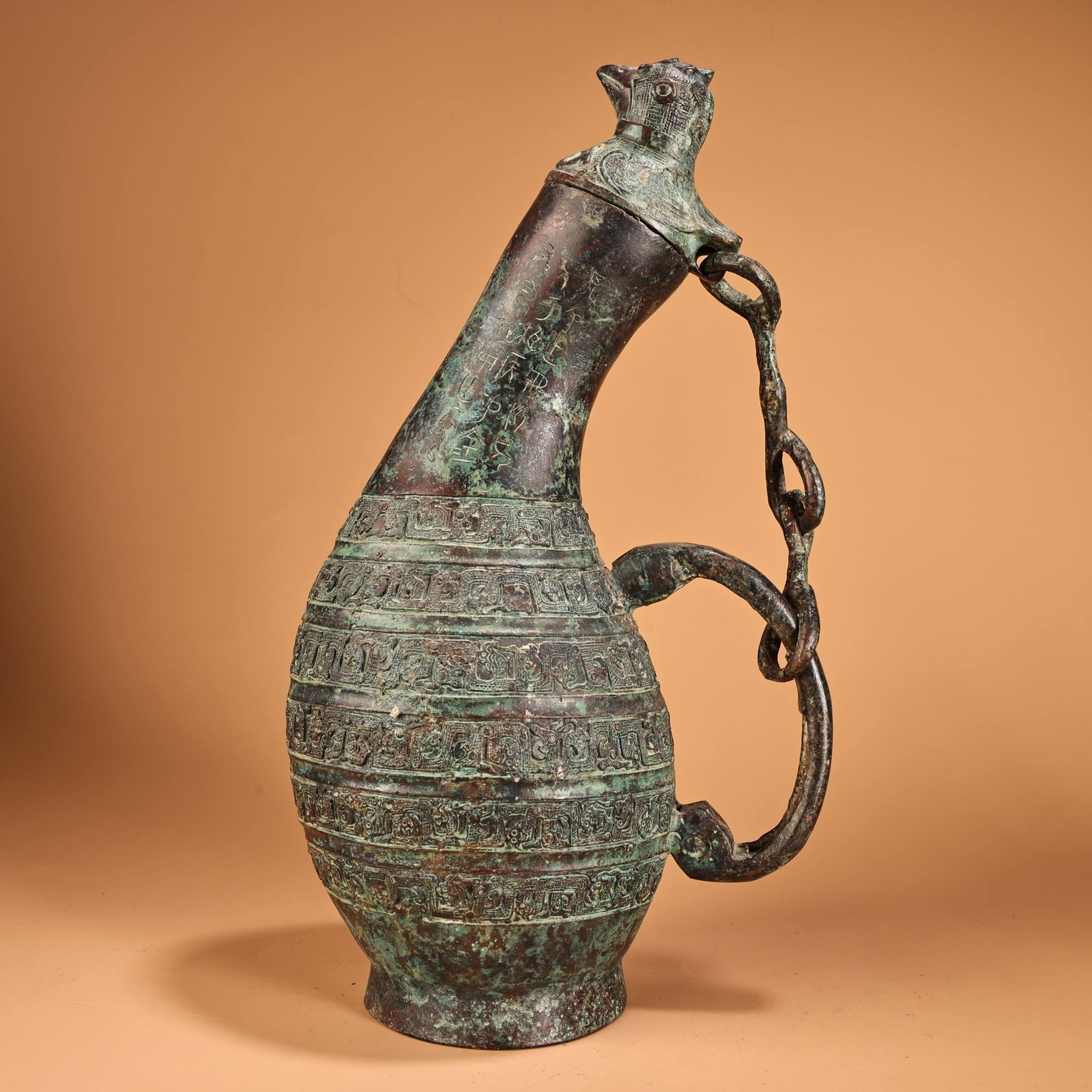 An Archaic Bronze Beast-head Vase,With Inscription (1 of 10)