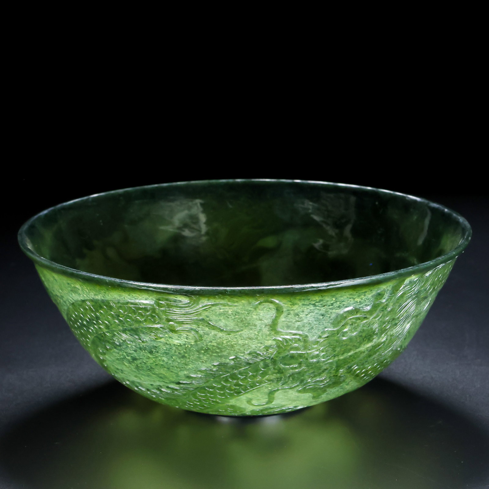 An Exquisite Jasper Dragon Pattern Bowl - 4