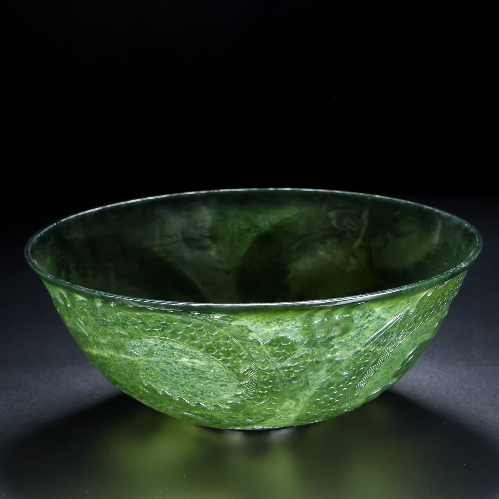 An Exquisite Jasper Dragon Pattern Bowl - 5
