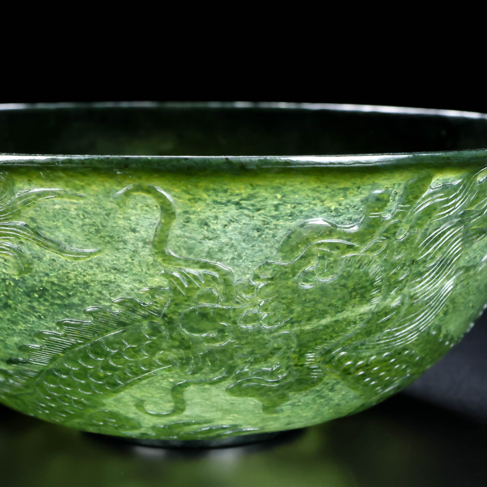 An Exquisite Jasper Dragon Pattern Bowl - 6