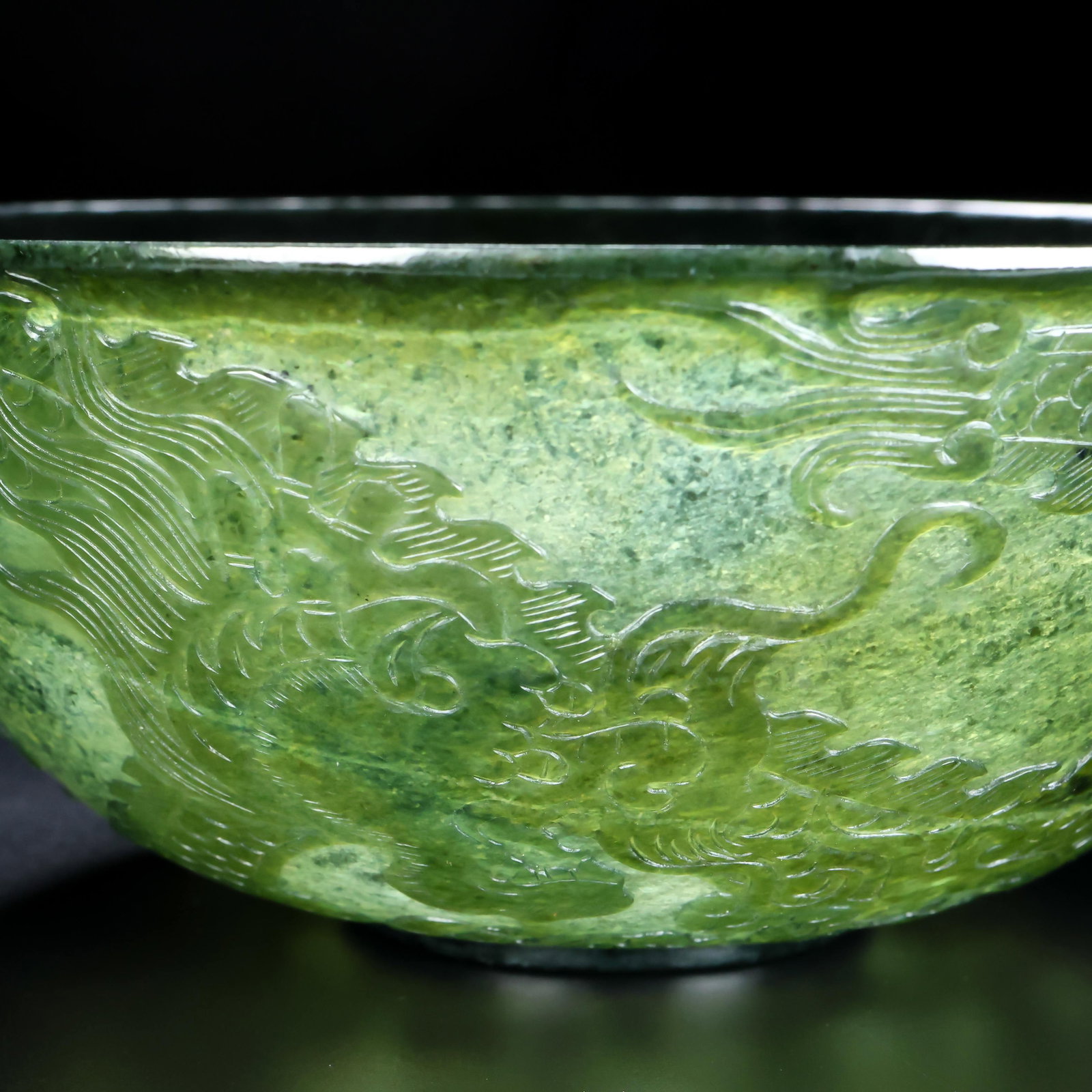 An Exquisite Jasper Dragon Pattern Bowl - 8