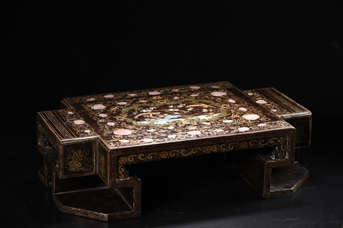 A Huge Wooden Lacquerware Painted Gold Painted Color Flower and Bird Pattern Altar Table (1 of 10)