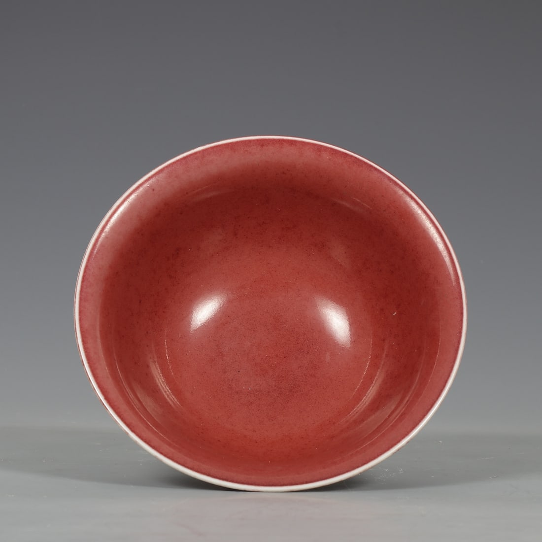 An Exquisite Ruby red-Glazed Stem Cup - 8