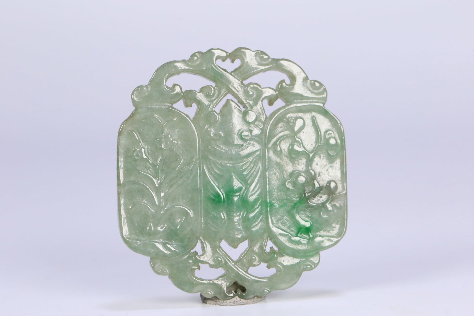 An Exquisite Jadeite Plum Blossom,Orchid Bamboo and Chrysanthemum Pattern Pendant (1 of 9)