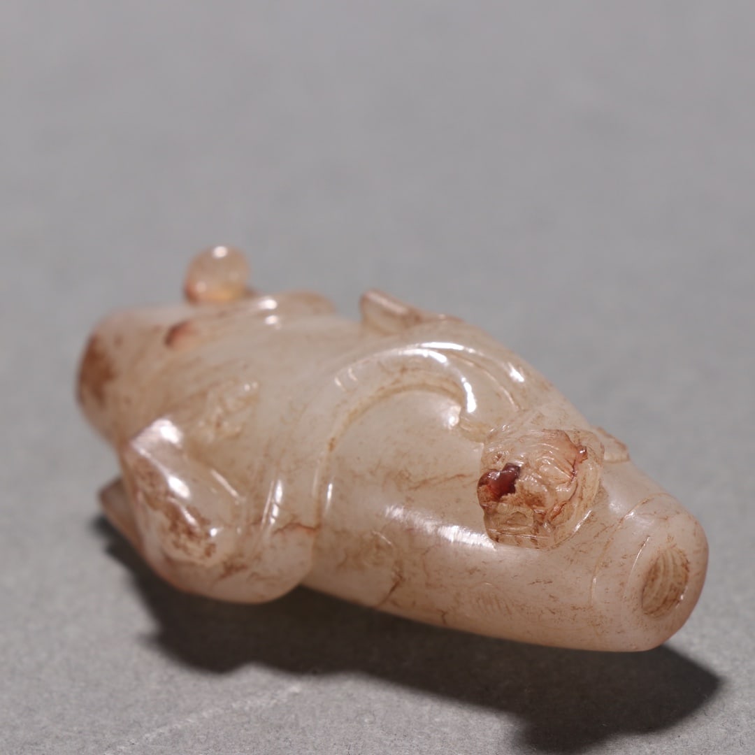 An Exquisite White Jade Chi-Dragon Pattern Pendant - 4