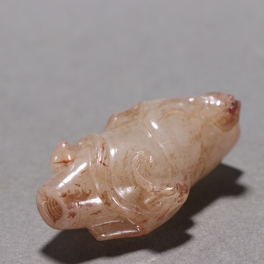An Exquisite White Jade Chi-Dragon Pattern Pendant - 5