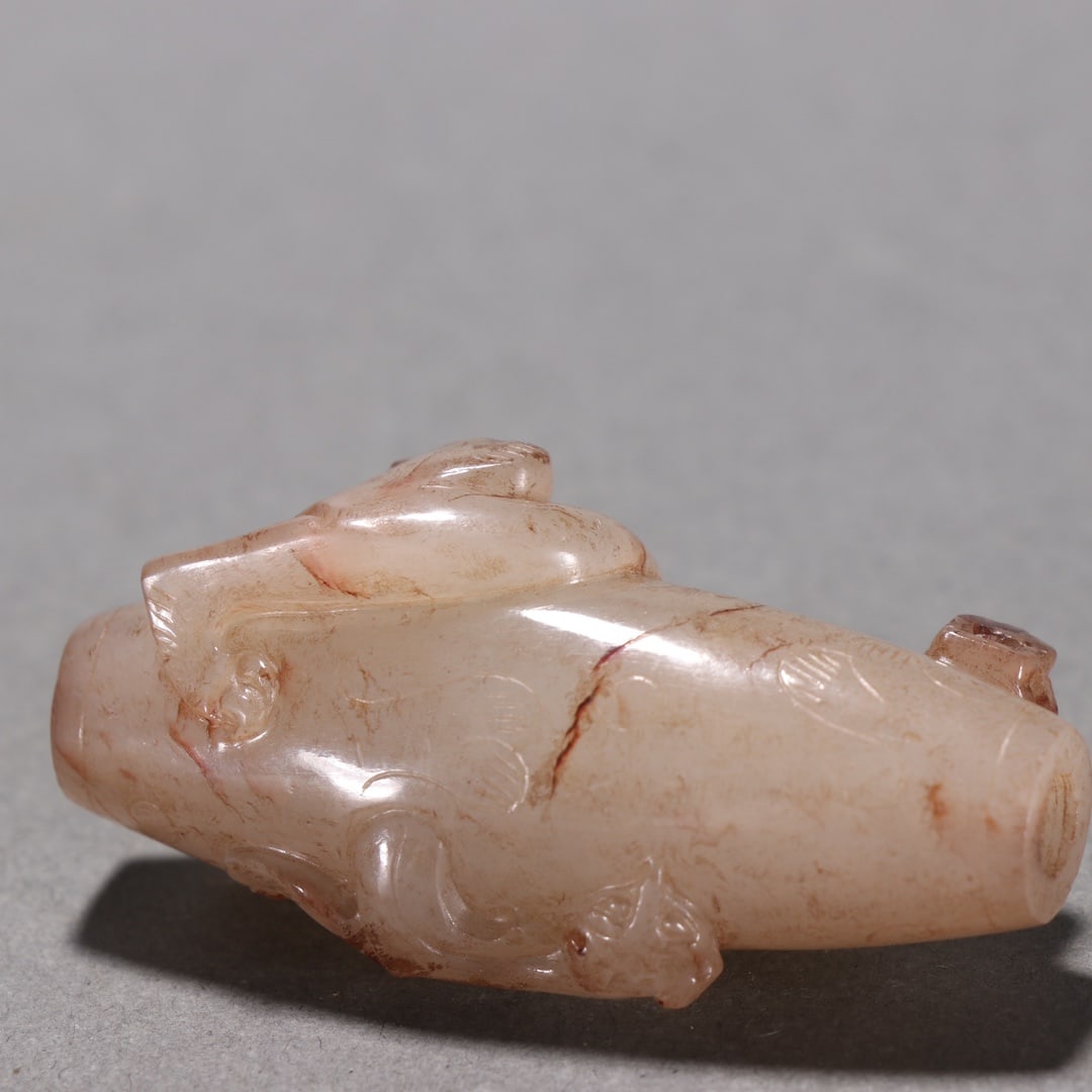 An Exquisite White Jade Chi-Dragon Pattern Pendant - 6