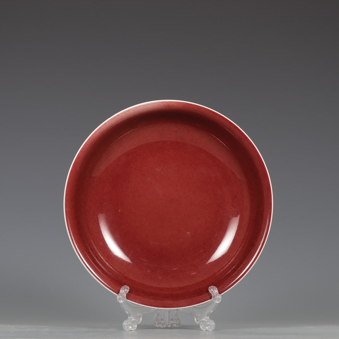 An Exquisite Ruby red-Glazed Plate - 2