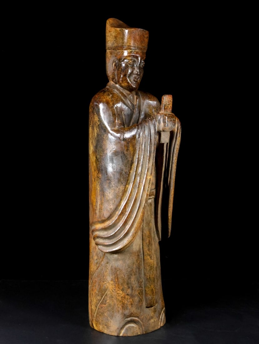 A Huge White Jade Figure Ornament: A Huge White Jade Figure Ornament,Qing