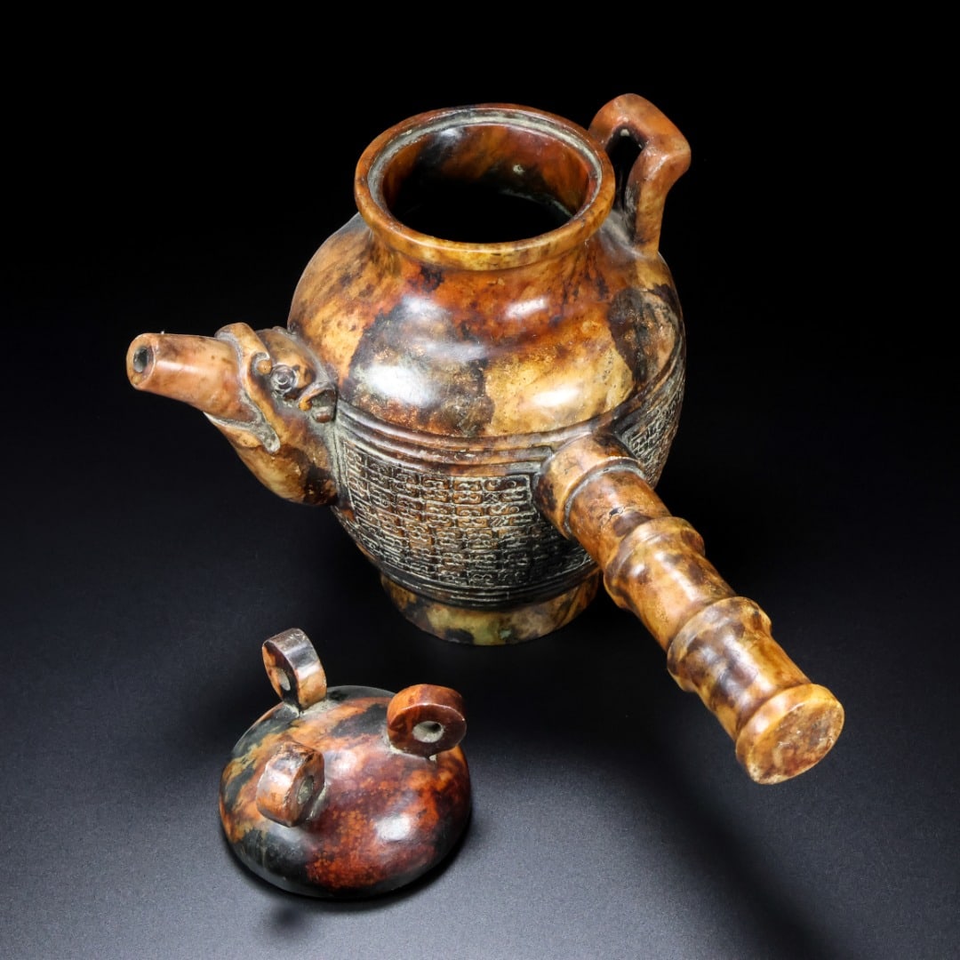 An Exquisite White Jade Ruyi Pattern Pot - 2