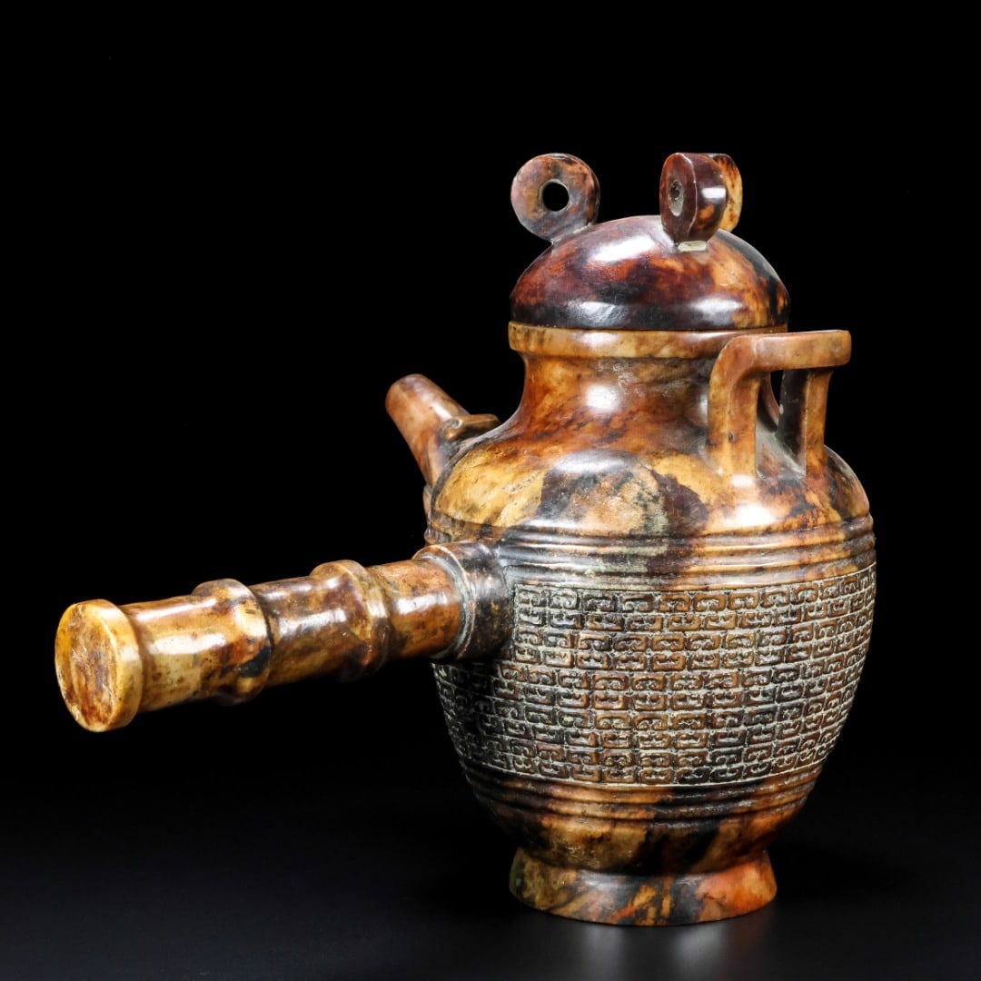 An Exquisite White Jade Ruyi Pattern Pot - 5