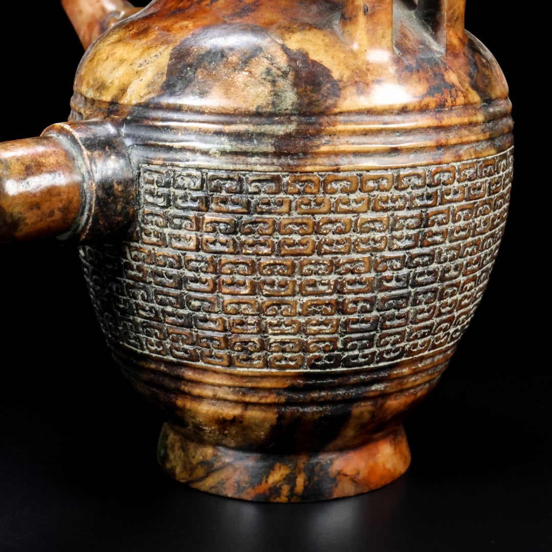 An Exquisite White Jade Ruyi Pattern Pot - 6