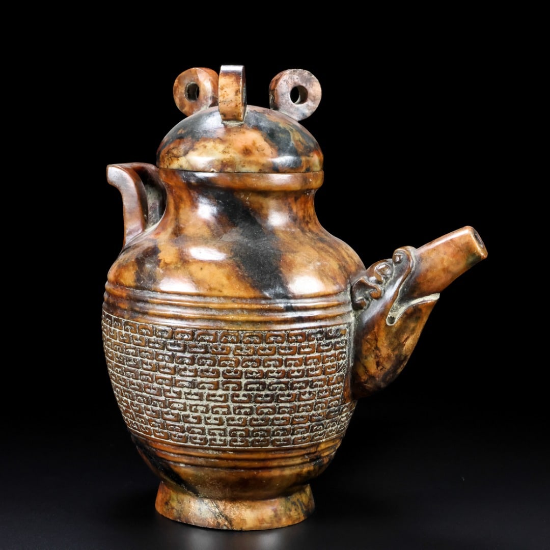 An Exquisite White Jade Ruyi Pattern Pot - 8