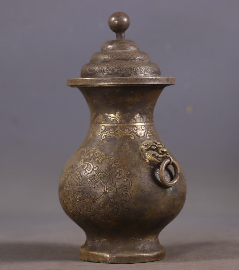 An Exquisite Silver Flower Pattern Double-Ears Jar - 2