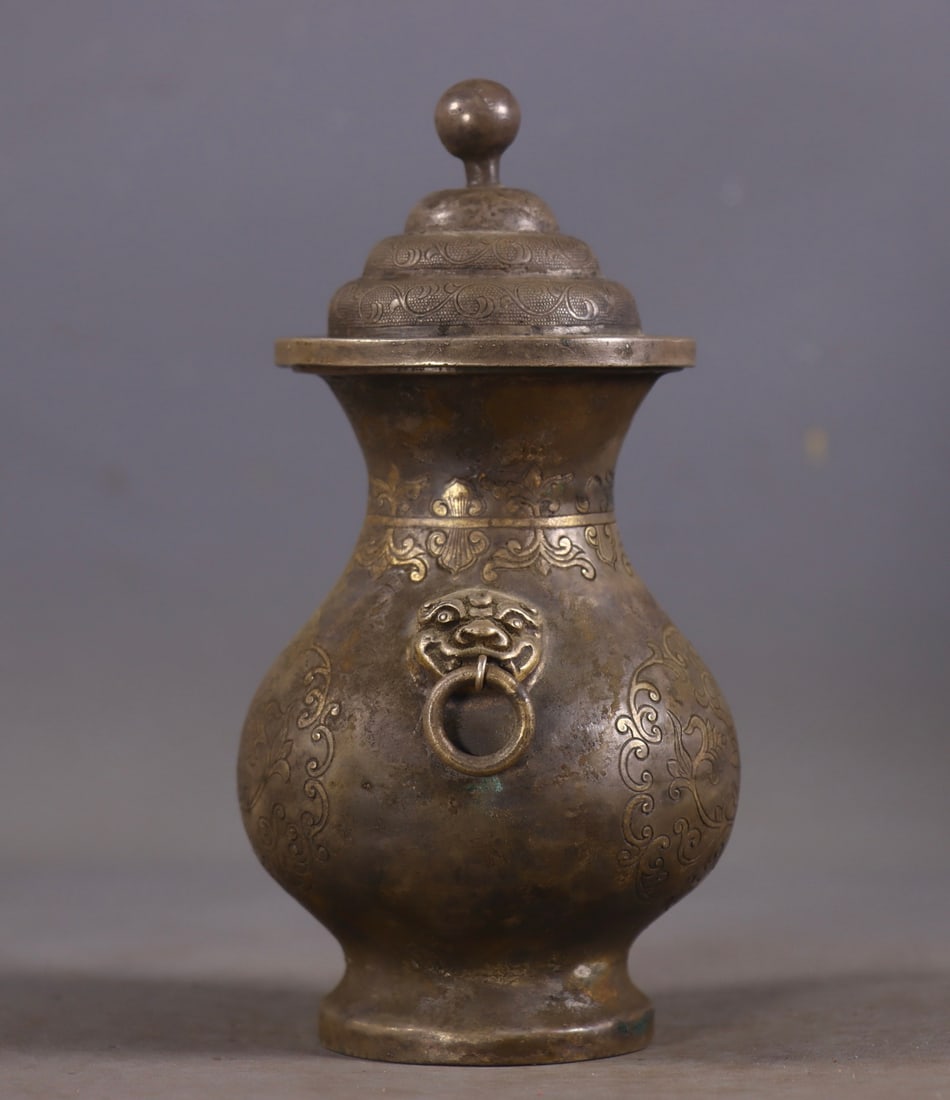 An Exquisite Silver Flower Pattern Double-Ears Jar - 4