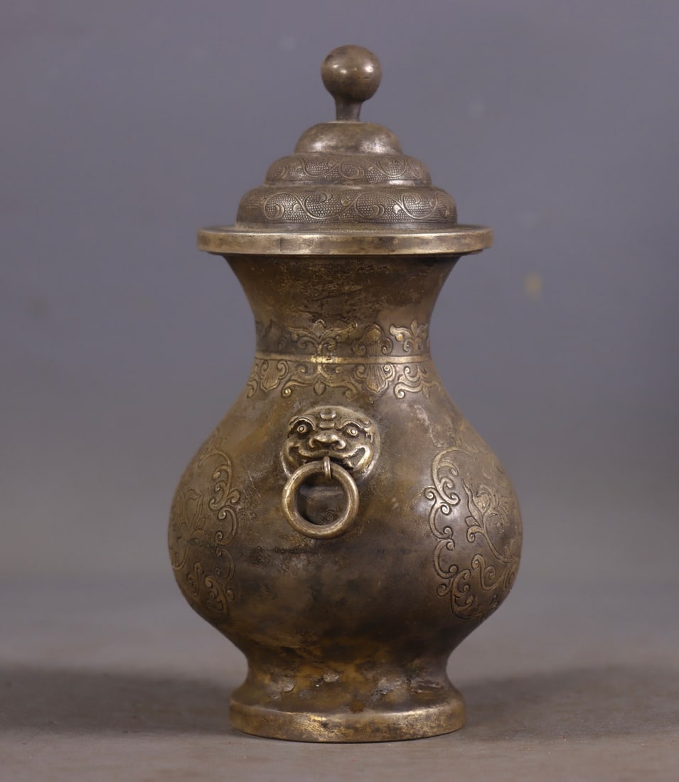 An Exquisite Silver Flower Pattern Double-Ears Jar - 6