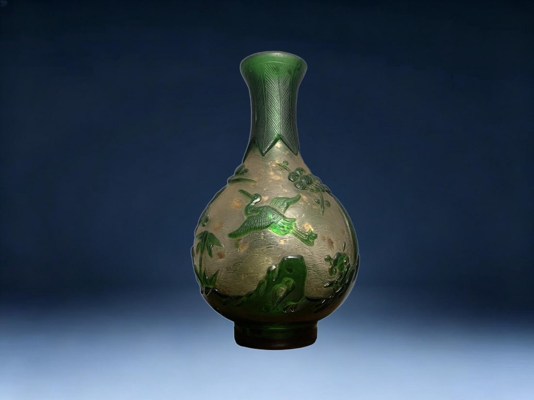 An Exquisite Colored Glaze Crane Pattern Vase - 5