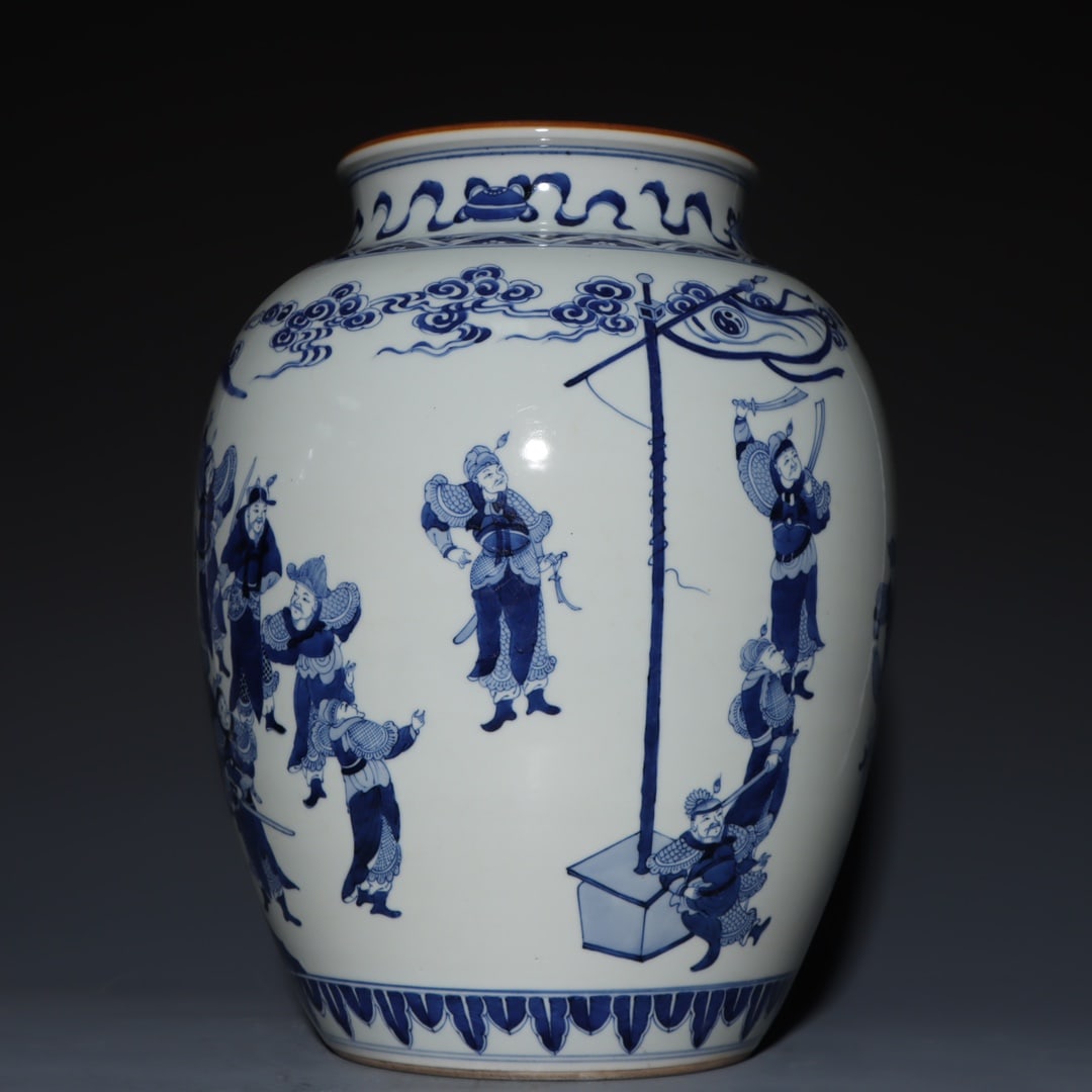 An Exquisite Blue and White Figures Pattern Jar - 4