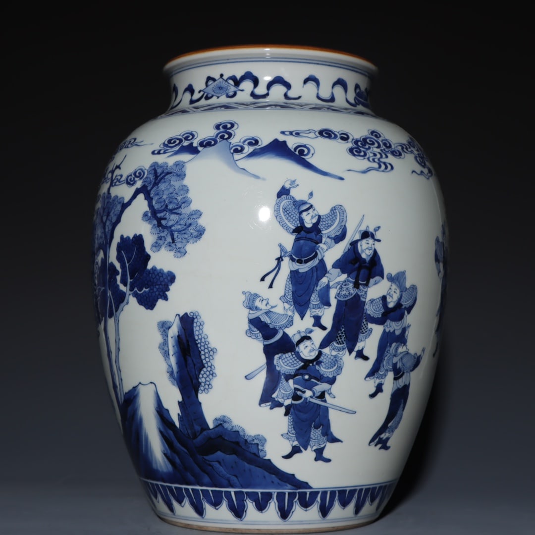 An Exquisite Blue and White Figures Pattern Jar - 5