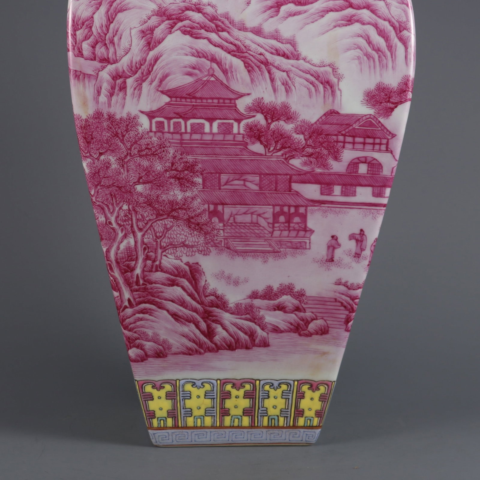 An Exquisite Agate Red Landscape Pattern Vase - 5