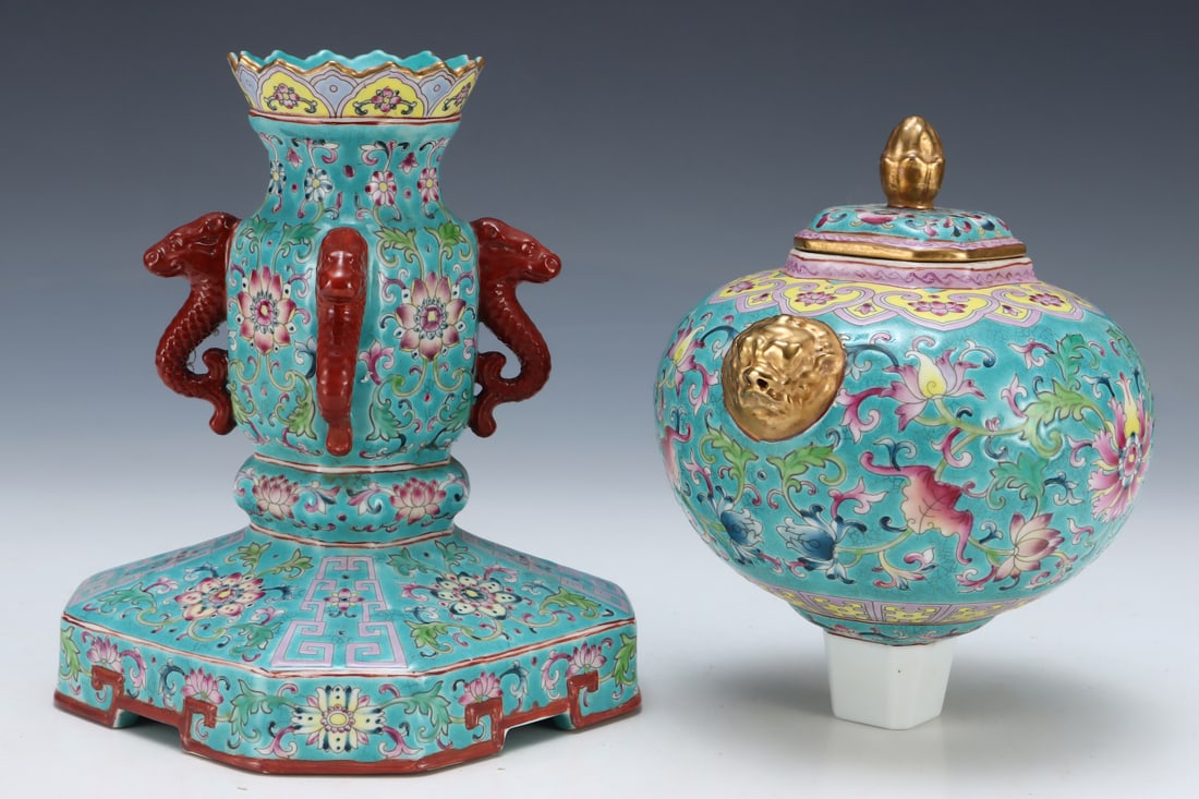 An Exquisite Enamel Lotus Pattern Hatstand - 5